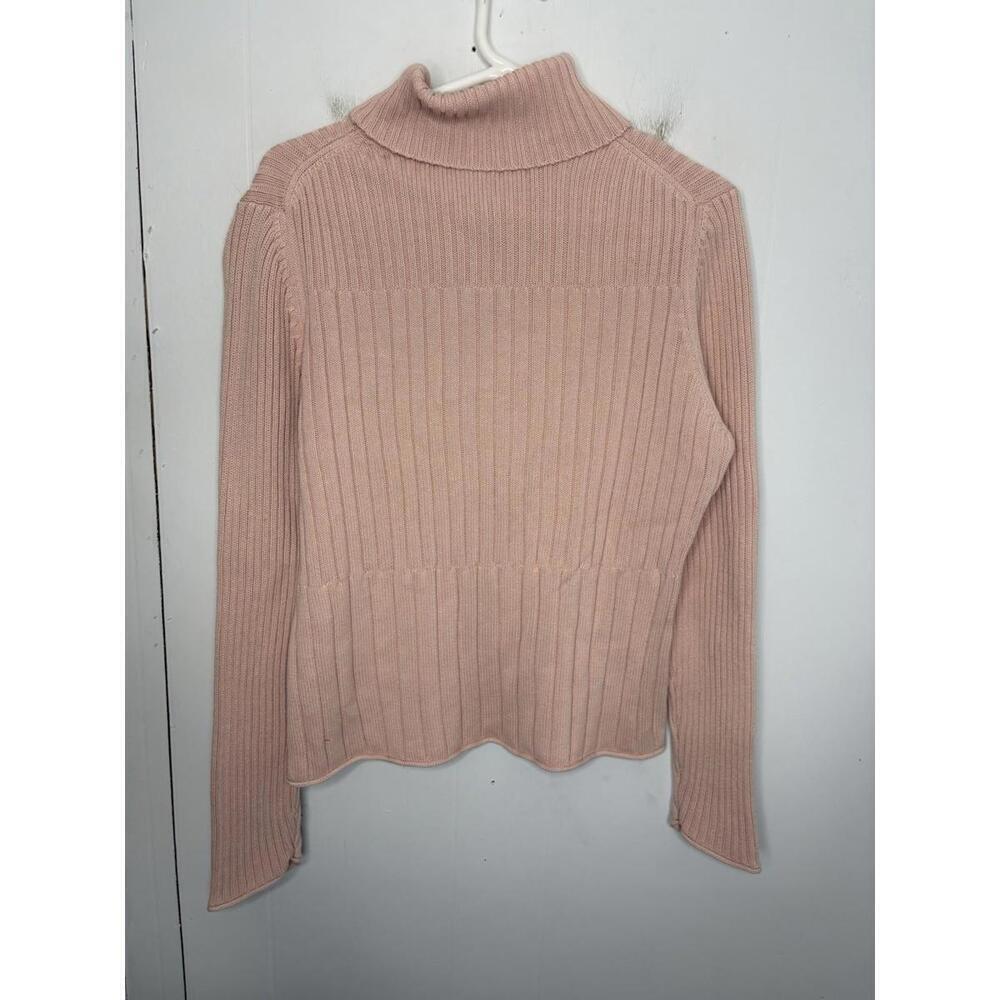 J Jill Sweater Womens Large Pale Pink Heavy Cotton Turtleneck Thick Vintage